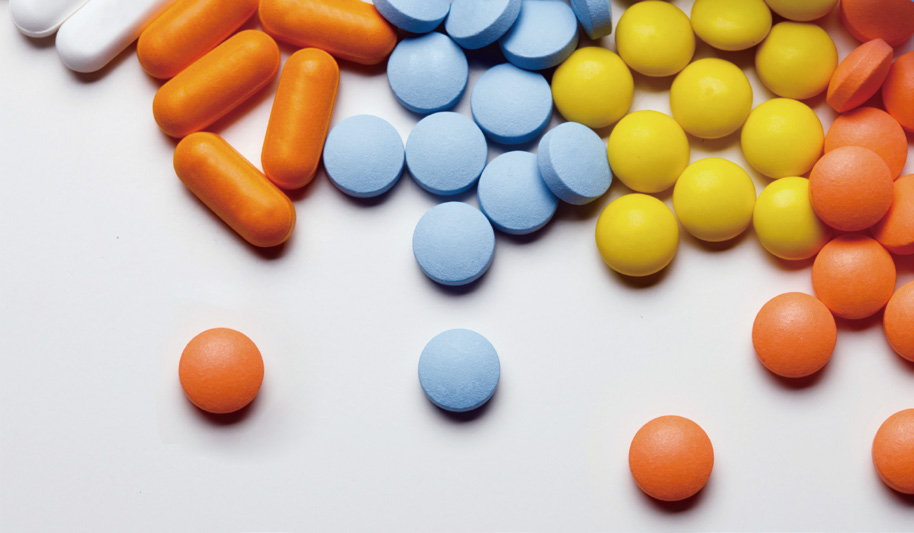 Tablets illustrated in manufacturer-supplied pharmaceutical application material
